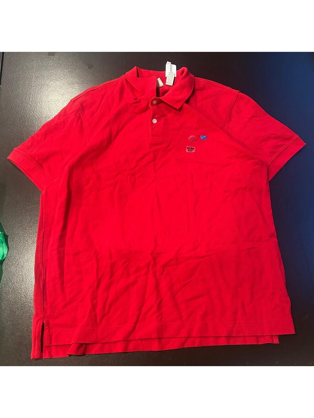 Vintage y2k Aeropostale Men's Slim Fit Polo Shirt XL Hibiscus Red Cotton